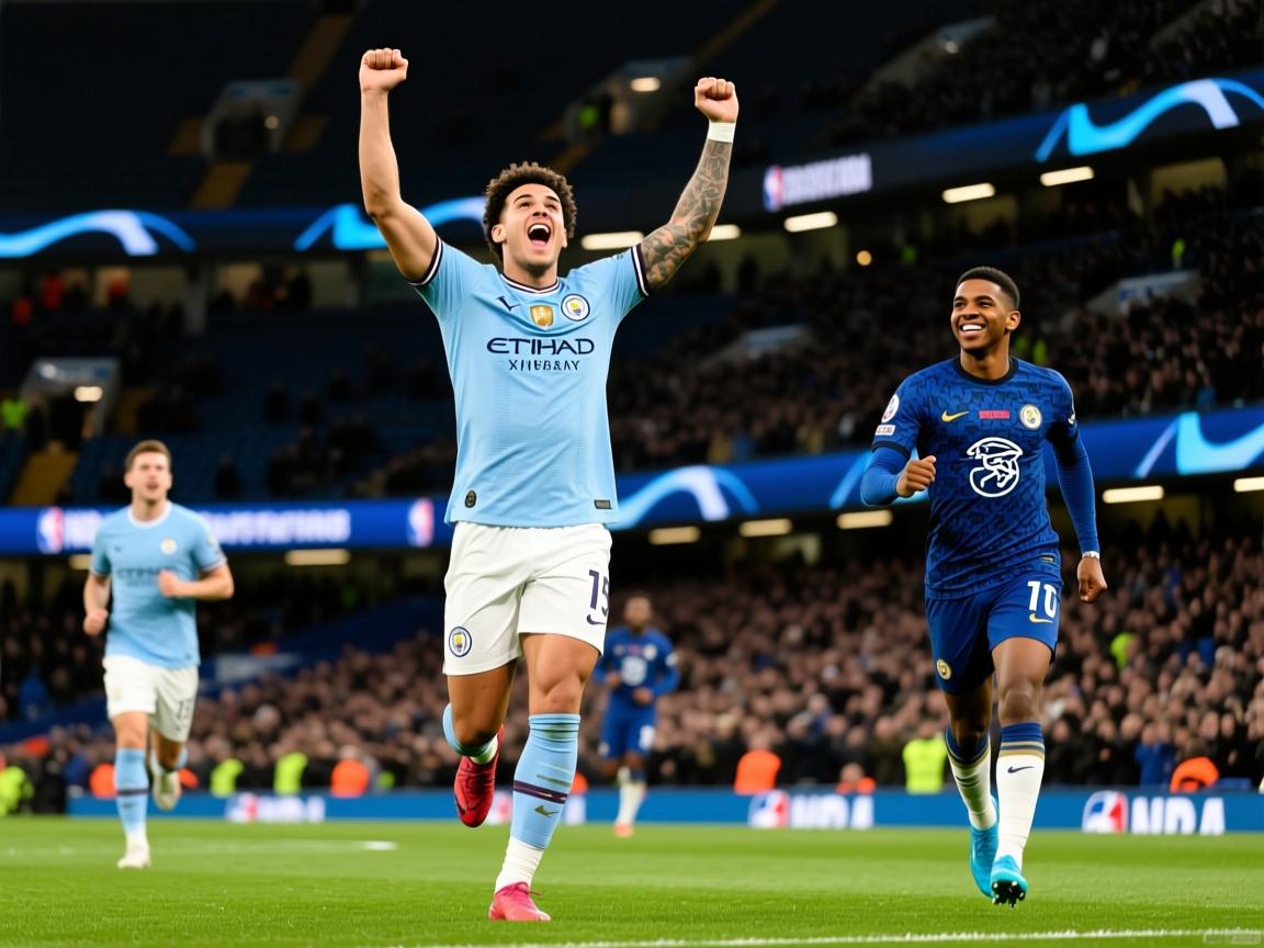 组图：英超曼城1-1切尔西恩佐读秒绝平庆祝  第3张